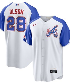 Matt Olson 28 Jersey, Atlanta Braves 2023 City Connect Men Jersey - White - Robokeg