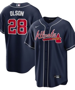 Matt Olson 28 Jersey, Atlanta Braves Alternate Player Men Jersey - Navy - Robokeg