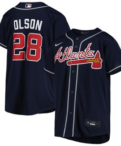 Matt Olson Atlanta Braves Alternate Replica Player Jersey Navy Mlb - Robokeg