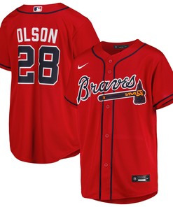 Matt Olson Atlanta Braves Alternate Replica Player Jersey Red Mlb - Robokeg