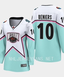 Matty Beniers 10 Seattle Kraken 2023 All-Star Game Jersey White Equipment - Robokeg