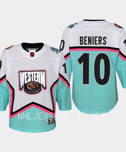 Matty Beniers 10 Seattle Kraken 2023 All-Star Game Jersey White Equipment - Robokeg