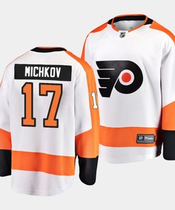 Matvei Michkov #17 Philadelphia Flyers 2023 NHL Draft Away Men Jersey - Orange/White - Robokeg