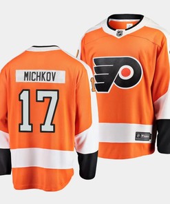 Matvei Michkov #17 Philadelphia Flyers 2023 NHL Draft Home Men Jersey - Orange - Robokeg