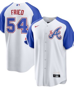 Max Fried 54 Jersey, Atlanta Braves 2023 City Connect Men Jersey - White - Robokeg