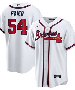 Max Fried 54 Jersey, Atlanta Braves Home Player Men Jersey - White - Robokeg