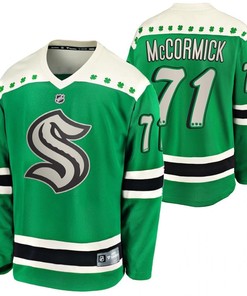 Max McCormick 71 Seattle Kraken 2022 St. Patrick Green Jersey Jersey - Robokeg