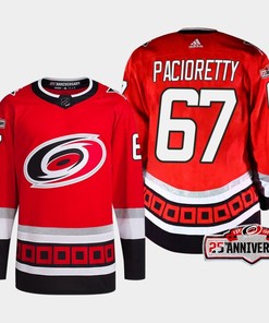 Max Pacioretty 67 Carolina Hurricanes Red Jersey 2022-23 Third 25th Anniversary - Robokeg