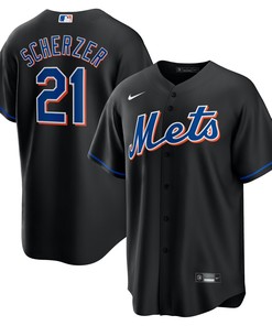 Max Scherzer New York Mets Alternate Replica Player Jersey - Black Mlb - Robokeg