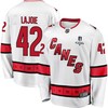Maxime Lajoie 42 Carolina Hurricanes Stanley Cup 2023 Playoffs Patch Away Breakaway Men Jersey - White - Robokeg