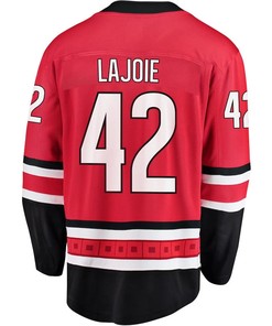 Maxime Lajoie 42 Carolina Hurricanes Stanley Cup 2023 Playoffs Patch Home Breakaway Men Jersey - Red - Robokeg