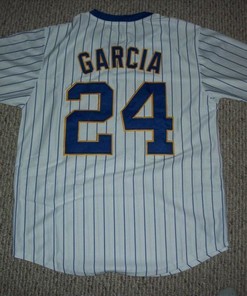 Men Avasail Garcia Milwaukee Brewers Unsigned Custom Pinstripe Throwback Pullover Sewn New Baseball Jersey - Robokeg
