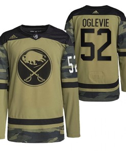 Men Buffalo Sabres Andrew Oglevie 2022 Military Appreciation Night Camo 52 Jersey Primegree Jersey - Robokeg