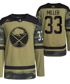 Men Buffalo Sabres Colin Miller 2022 Military Appreciation Night Camo 33 Jersey Primegreen Jersey - Robokeg
