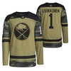 Men Buffalo Sabres Ukko-Pekka Luukkonen 2022 Military Appreciation Night Camo 1 Jersey Primegreen Jersey - Robokeg