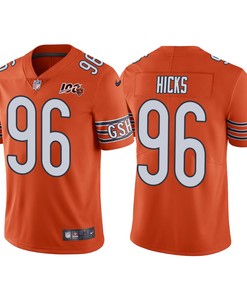Men Chicago Bears 100th Anniversary Akiem Hicks Orange Vapor Limited Jersey - Robokeg