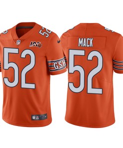 Men Chicago Bears 100th Anniversary Khalil Mack Orange Vapor Limited Jersey - Robokeg