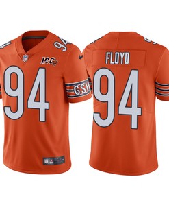 Men Chicago Bears 100th Anniversary Leonard Floyd Orange Vapor Limited Jersey - Robokeg