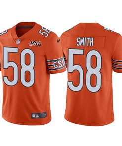 Men Chicago Bears 100th Anniversary Roquan Smith Orange Vapor Limited Jersey - Robokeg