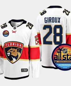 Men Florida Panthers Claude Giroux 28 2023 NHL All-Star Away White Jersey - Robokeg