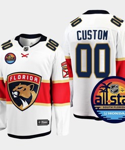 Men Florida Panthers Custom 00 2023 NHL All-Star Away White Jersey - Robokeg