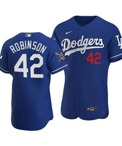 Men Los Angeles Dodgers Jackie Robinson 42 Jackie Robinson Day Away Jersey Royal - Robokeg