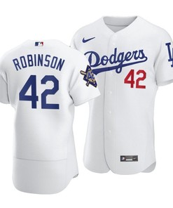 Men Los Angeles Dodgers Jackie Robinson 42 Jackie Robinson Day Home Jersey White - Robokeg