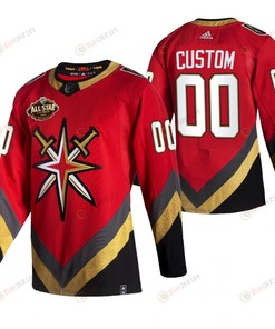 Men Vegas Golden Knights 00 Custom 2023 All-Star Red Jersey Reverse Retro Jersey - Robokeg