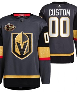 Men Vegas Golden Knights 00 Custom Alternate Primegreen Black Jersey 2023 All-Star Jersey - Robokeg