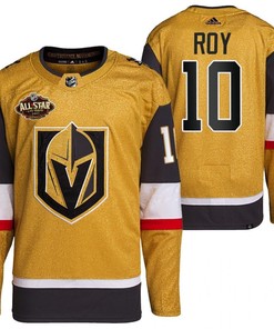 Men Vegas Golden Knights 10 Nicolas Roy Primegreen Gold Jersey 2023 All-Star Jersey - Robokeg
