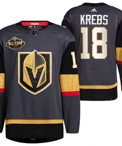 Men Vegas Golden Knights 18 Peyton Krebs Alternate Primegreen Black Jersey 2023 All-Star Jersey - Robokeg