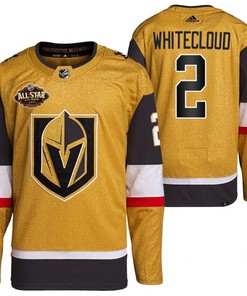 Men Vegas Golden Knights 2 Zach Whitecloud Primegreen Gold Jersey 2023 All-Star Jersey - Robokeg