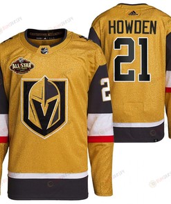 Men Vegas Golden Knights 21 Brett Howden Primegreen Gold Jersey 2023 All-Star Jersey - Robokeg