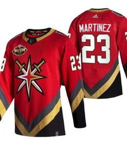 Men Vegas Golden Knights 23 Alec Martinez 2023 All-Star Red Jersey Reverse Retro Jersey - Robokeg