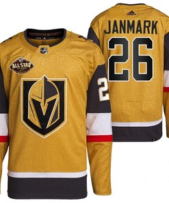 Men Vegas Golden Knights 26 Mattias Janmark Primegreen Gold Jersey 2023 All-Star Jersey - Robokeg
