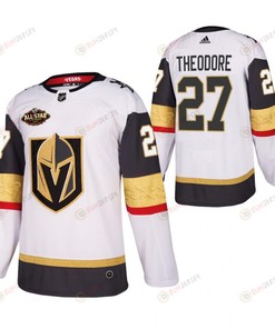 Men Vegas Golden Knights 27 Shea Theodore 2023 All-Star White Jersey Away Jersey - Robokeg