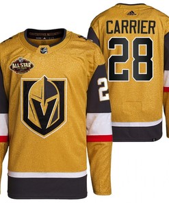 Men Vegas Golden Knights 28 William Carrier Primegreen Gold Jersey 2023 All-Star Jersey - Robokeg