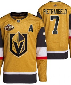 Men Vegas Golden Knights 7 Alex Pietrangelo Primegreen Gold Jersey 2023 All-Star Jersey - Robokeg