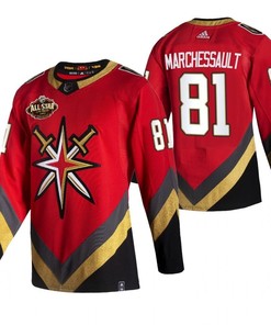 Men Vegas Golden Knights 81 Jonathan Marchessault 2023 All-Star Red Jersey Reverse Retro Jersey - Robokeg
