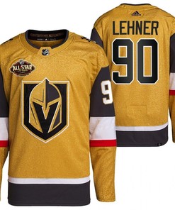 Men Vegas Golden Knights 90 Robin Lehner Primegreen Gold Jersey 2023 All-Star Jersey - Robokeg