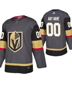 Men Vegas Golden Knights Custom 00 Gray Player Jersey Jersey - Robokeg