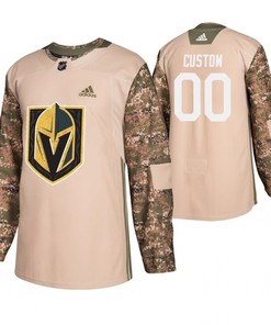 Men Vegas Golden Knights Custom Camo Veterans Day Practice Jersey Jersey - Robokeg