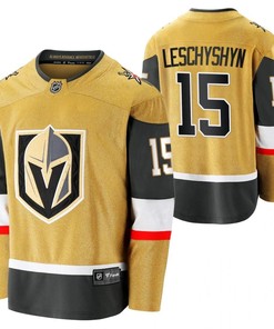 Men Vegas Golden Knights Jake Leschyshyn 15 2023 Home Player Gold Jersey Jersey - Robokeg