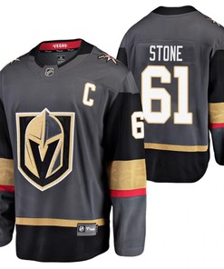 Men Vegas Golden Knights Mark Stone 61 Jersey Black Home 2023 Captain Jersey Jersey - Robokeg