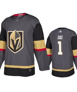 Men Vegas Golden Knights No.1 Dad Father's Day Black Jersey Jersey - Robokeg
