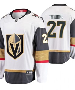 Men Vegas Golden Knights Shea Theodore 27 Player Away White Jersey Jersey - Robokeg