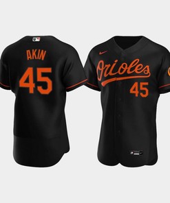 Men's Baltimore Orioles 45 Keegan Akin Black Alternate Jersey - Robokeg