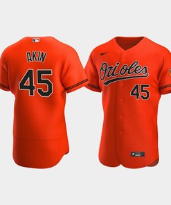 Men's Baltimore Orioles 45 Keegan Akin Orange Alternate Jersey - Robokeg