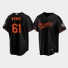 Men's Baltimore Orioles Austin Wynns 61 Alternate Black Jersey - Robokeg