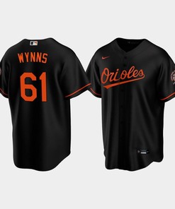 Men's Baltimore Orioles Austin Wynns 61 Alternate Black Jersey - Robokeg